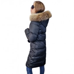 Дълго яке с естествен пух City Angels Jeans, Черно, 6860
